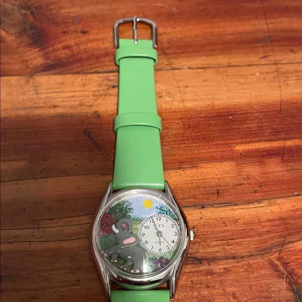 Green Strap Elephant Watch